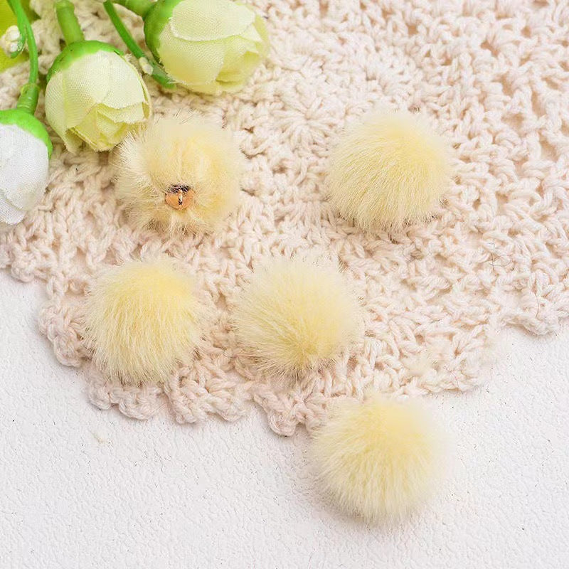 Wholesale 15MM long hair ball diy beads earrings necklace accessories